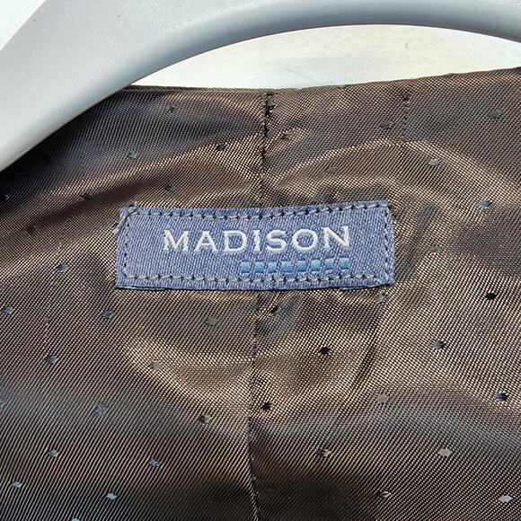 Madison Wool Vest Waistcoat Mens XXL Brown Pockets Button Front Western Business - Picture 7 of 8